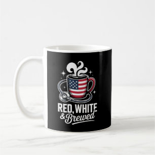 Red White Brewed Patriotic Nurse Coffee Humour Mug