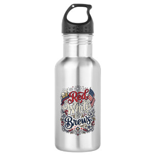 Red White & Brews Patriotic Beer Shirt Design_1 532 Ml Water Bottle