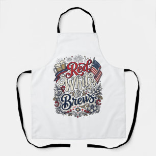 Red White & Brews Patriotic Beer Shirt Design_1 Apron