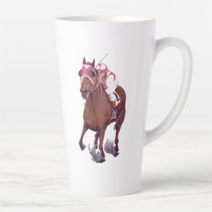 Red White Brown Champion Racehorse Prayer Latte Mug