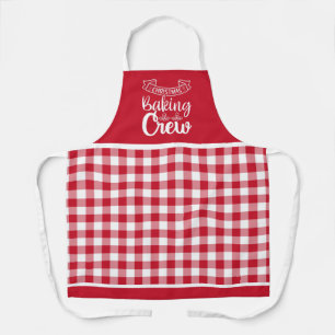 Red & White Buffalo Plaid Christmas Baking Crew Ap Apron