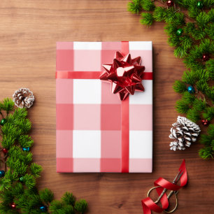 Red & White Buffalo Plaid Wrapping Paper