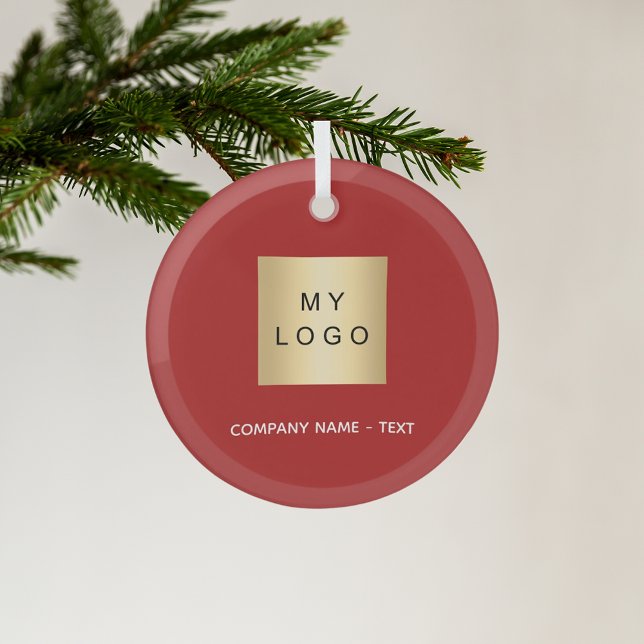 Red white business company logo glass tree decoration (Creator Uploaded)