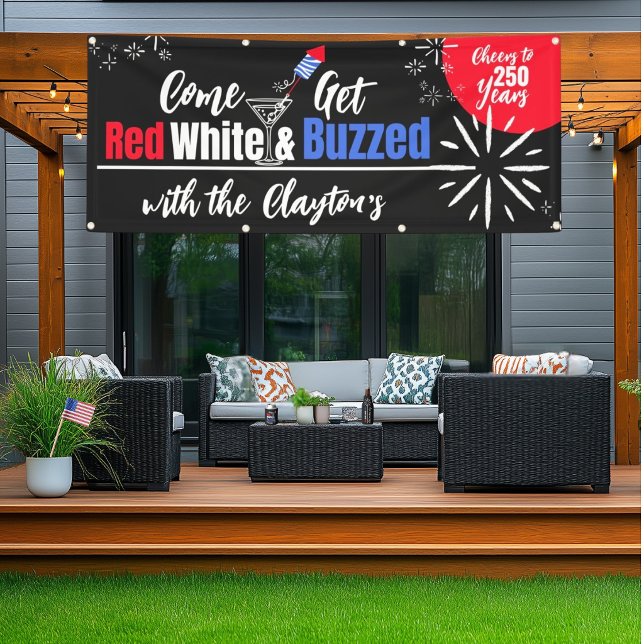 Red White & Buzzed 4th of July Party Banner (Creator Uploaded)