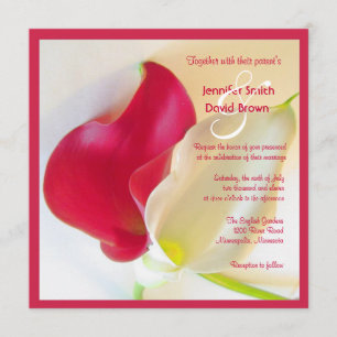 Red & White Calla Lily Wedding Invitation