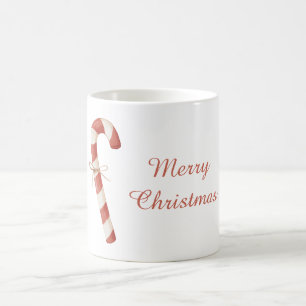 Red White Candy Cane Christmas Coffee Mug