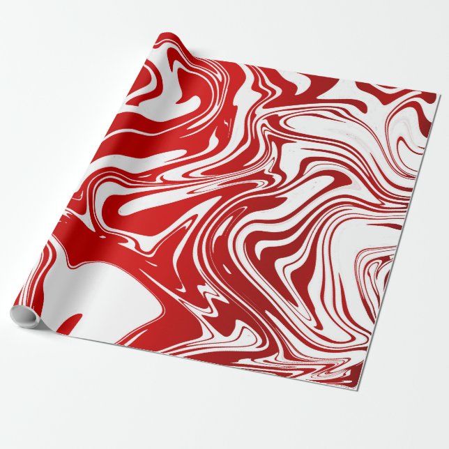 Red White Candy Cane Christmas Xmas Gift Wrap (Unrolled)