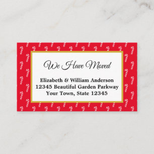 Red & White Candy Cane Holiday Moving Announcement