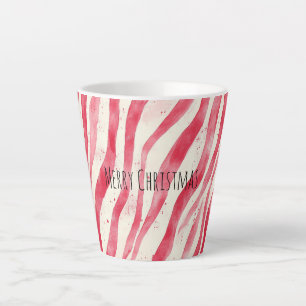 Red White Candy Cane Stripes Christmas Latte Mug