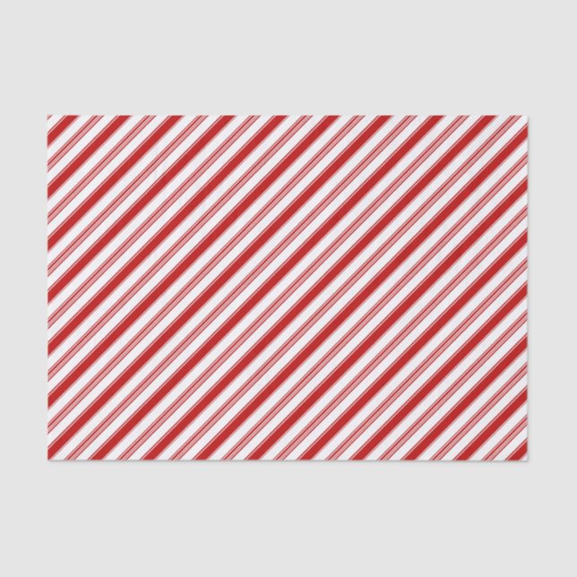 Red & White Candy Cane Stripes (large scale) Tissue Paper (Front)