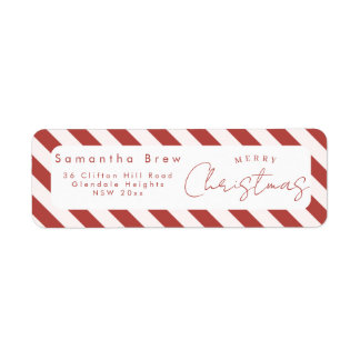 Red & White Candy Cane Stripes Merry Christmas