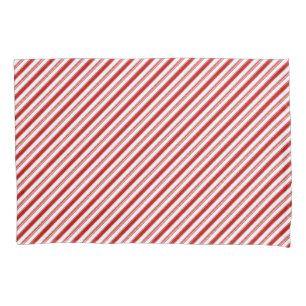 Red & White Candy Cane Stripes (small scale) Pillowcase