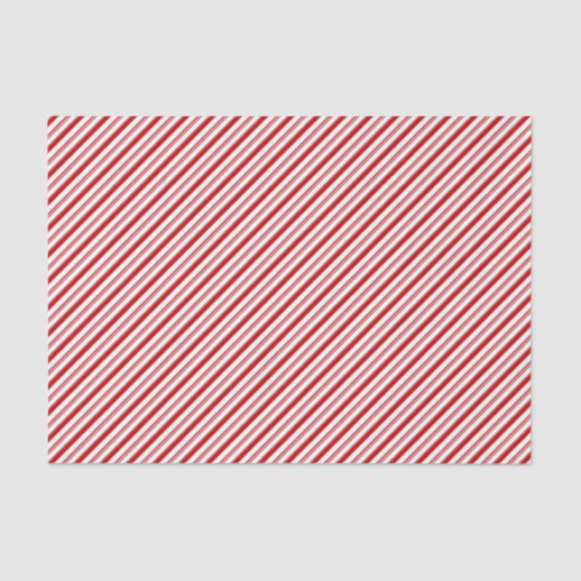 Red & White Candy Cane Stripes (small scale) Tissue Paper (Front)