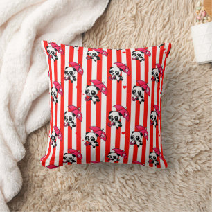 Red White Candy Striped Cushion