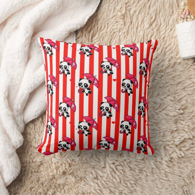 Red White Candy Striped Cushion (Blanket)
