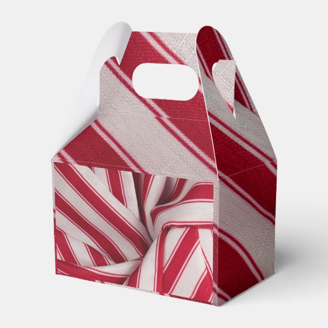 Red & White candy Stripes Favour Box (Back Side)