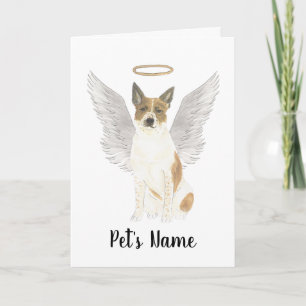 Red & White Cattledog Heeler Sympathy Memorial Card