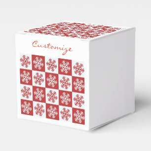 Red/white check snowflake pattern Thunder_Cove Favour Box