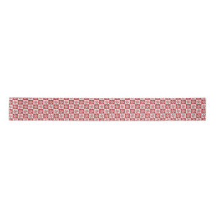 Red/white check snowflake pattern Thunder_Cove Satin Ribbon