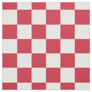 Red White Chequered Check Square Pattern Fabric