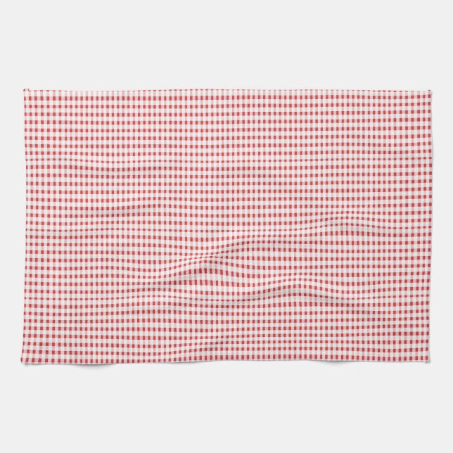 Red & White Chequered Tea Towel (Horizontal)