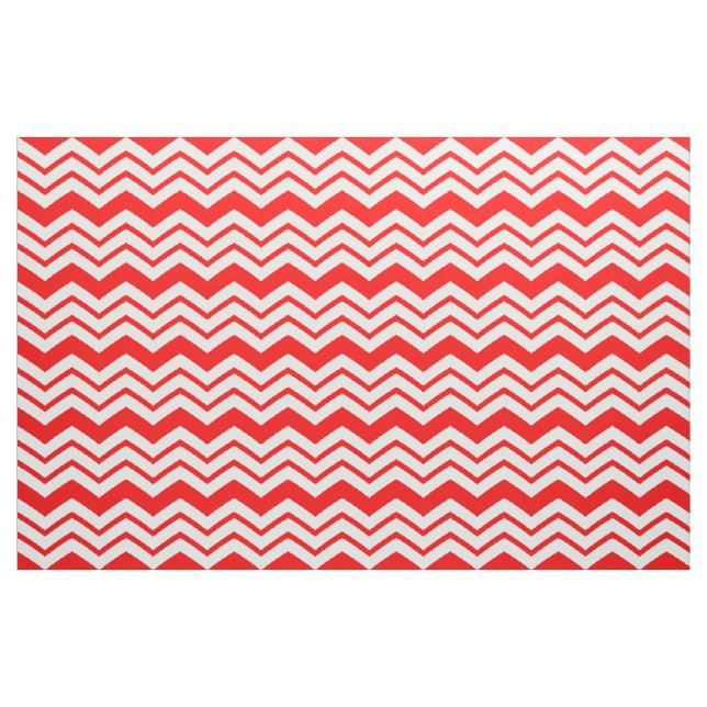 Red White Chevron Zigzag Pattern Design  Fabric (Fat Quarter)