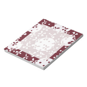 Red White Christmas Bells Holiday Pattern Notepad