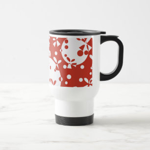 Red White Christmas Bells Holiday Pattern Travel Mug