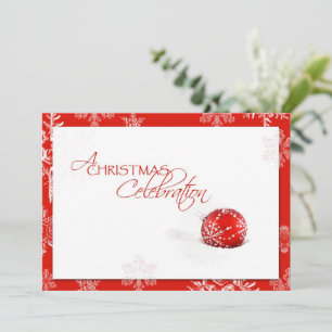 Red White Christmas Celebration Invitation Card