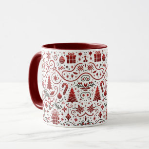  Red White Christmas Mug
