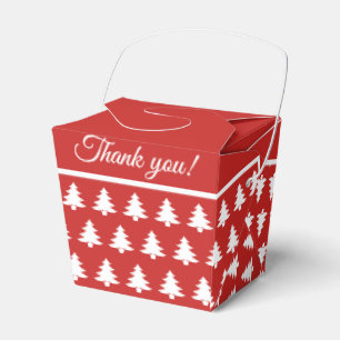 Red/White Christmas Party Favour Tree  Font Patter Favour Box