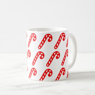 Red White Christmas Sticks Minimal Coffee Mug