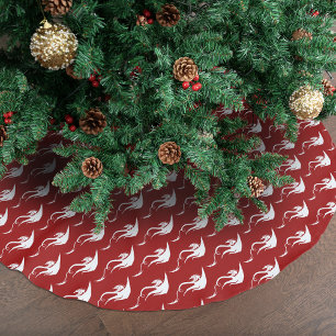 Red White Christmas Tribal Dragon Brushed Polyester Tree Skirt