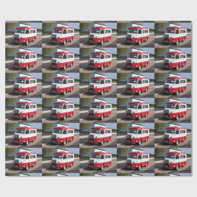 Red White Citroen Type HY Van Wrapping Paper (Flat)