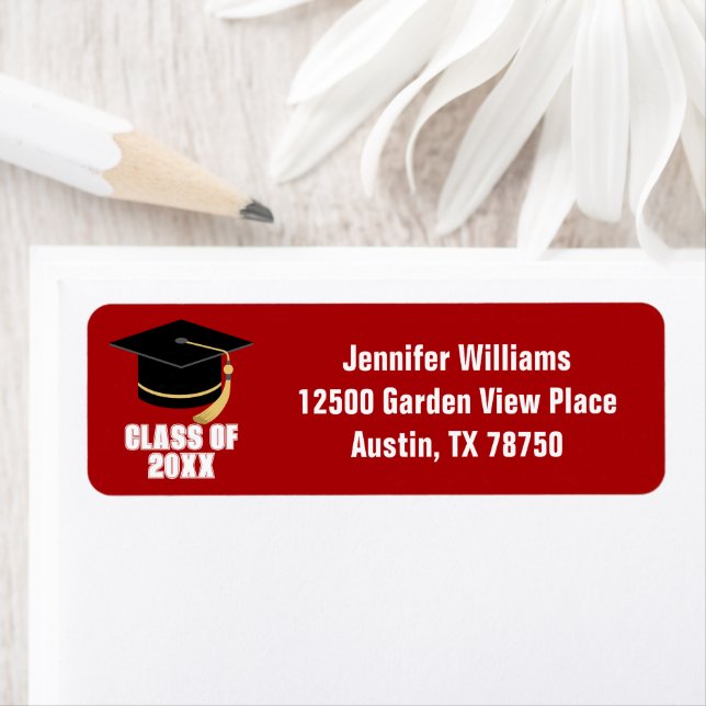 Red White Class of 2026 Graduation Return Address (Insitu)