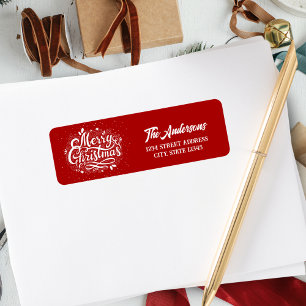 Red & White Classic Merry Christmas Personalised
