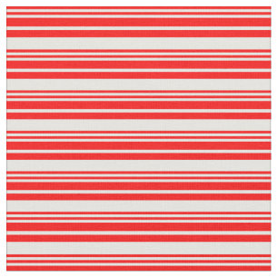 Red & White Coloured Pattern of Stripes Fabric