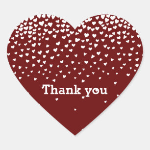 Red White Confetti Hearts Heart Sticker