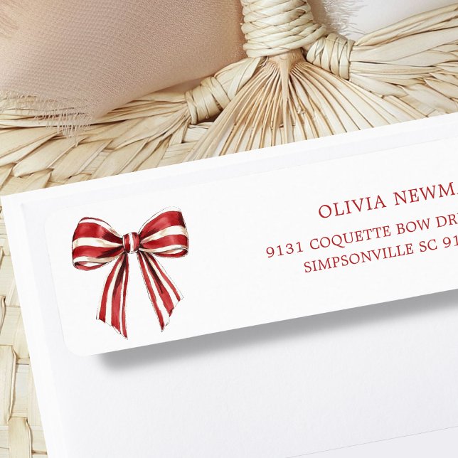 Red | White Coquette Bow Return Address (Creator Uploaded)