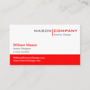 Red & White Corporate Business Card