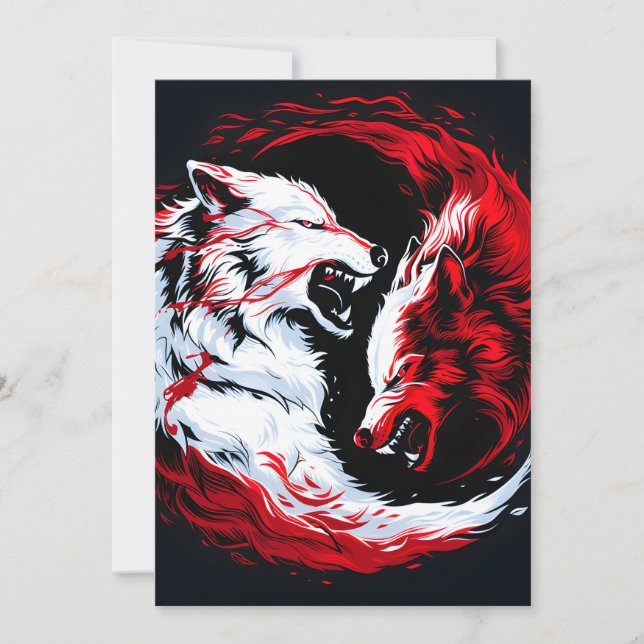 Red White Cosmic Wolf Warrior Announcement (Front)