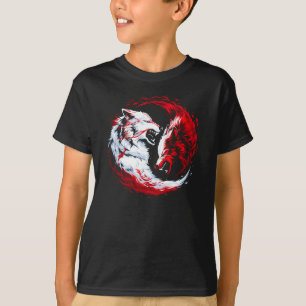Red White Cosmic Wolf Warrior T-Shirt