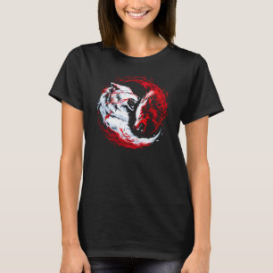 Red White Cosmic Wolf Warrior T-Shirt