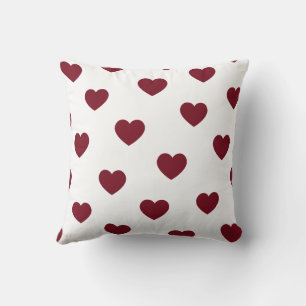 Red White Cosy Modern Romantic Chic Heart Cushion