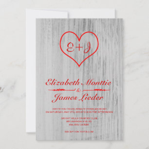 Red & White Country Wedding Invitations