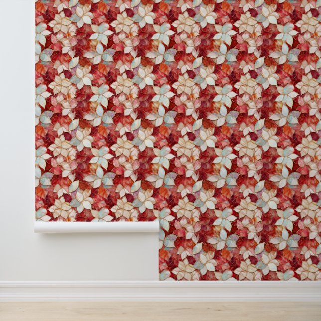 Red White Cream Flowers Wallpaper (Application)