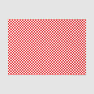 Red White Croatian Chequerboard Pattern Tissue Paper