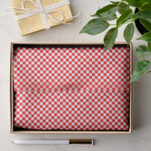 Red White Croatian Chequerboard Pattern Tissue Paper