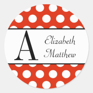Red & White Customise Last and First Name Sticker