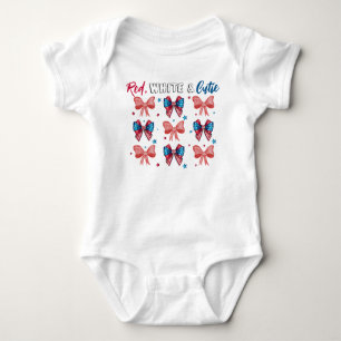 Red White & Cutie,Patriotic Cutie,Pink Bow Girly  Baby Bodysuit
